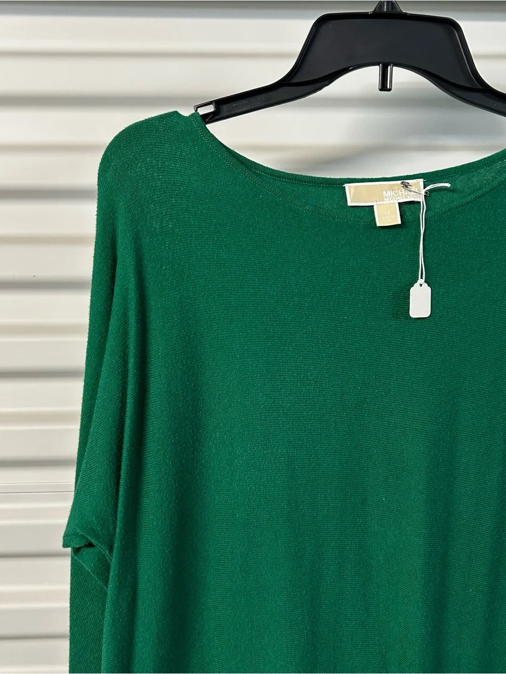 Michael Kors Emerald Green Long Sleeve Crew Neck Top